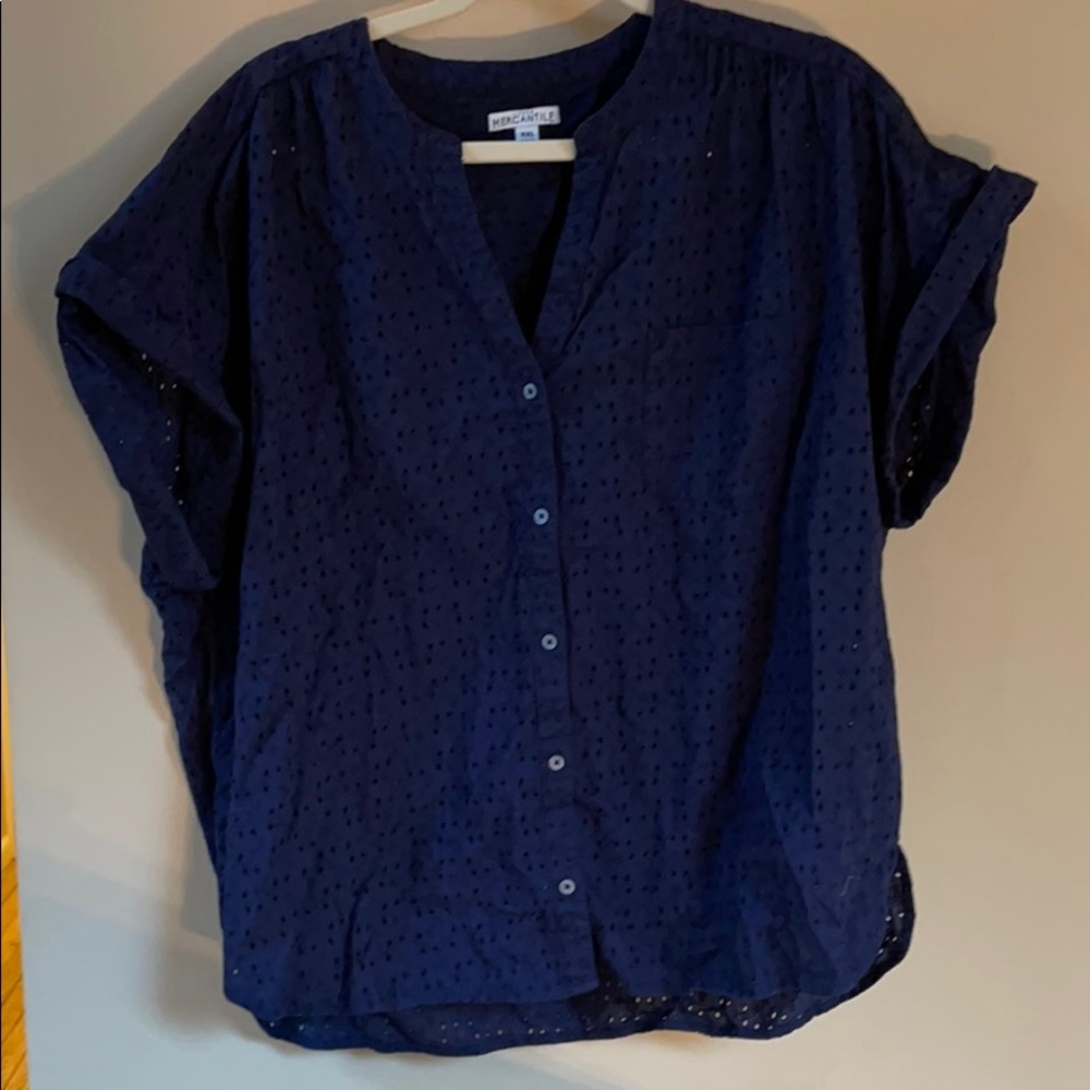 JCrew Eyelet button down Camp top SIZE XXL